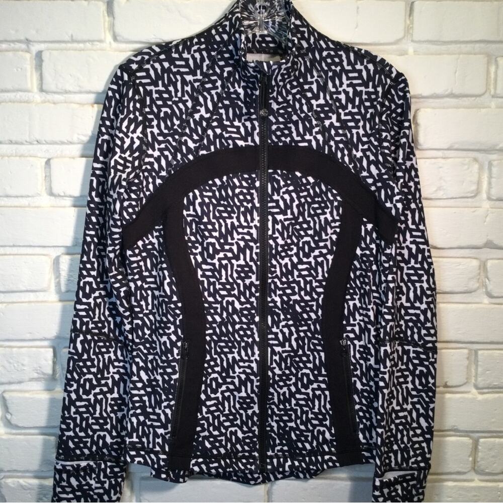 Lululemon Define Jacket Black/White abstract print 10
